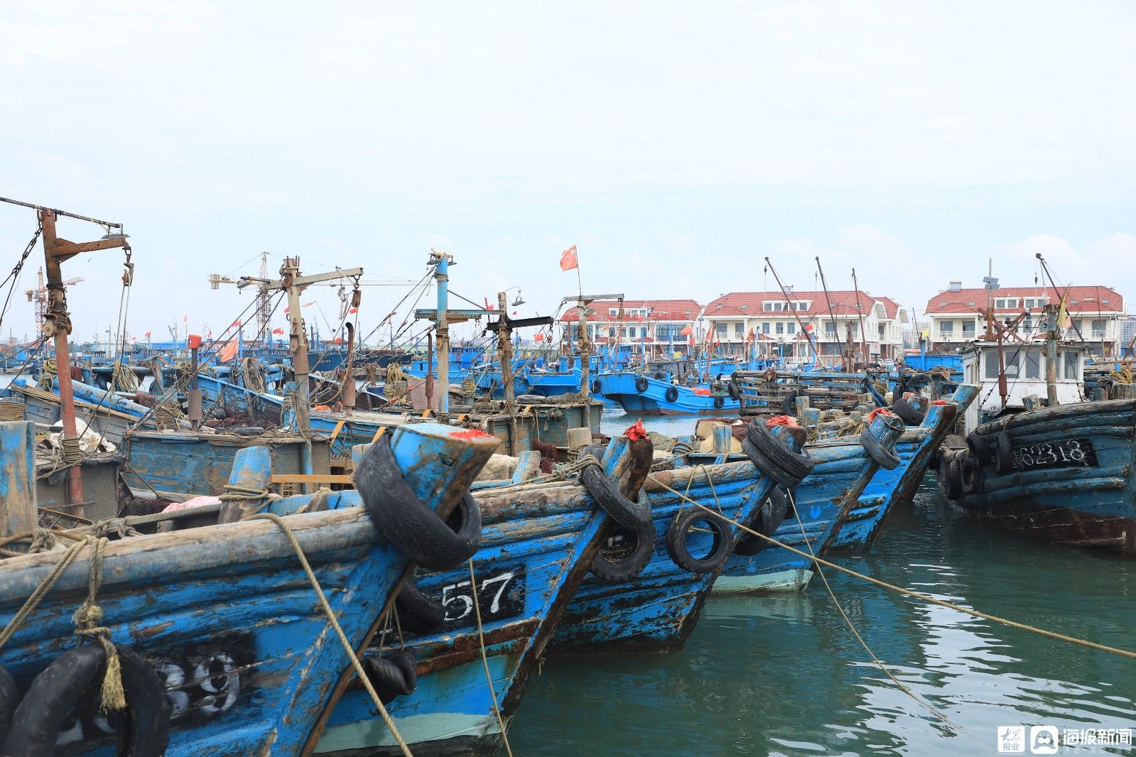 开海啦实拍红岛渔港码头开海现场渔船满载而归